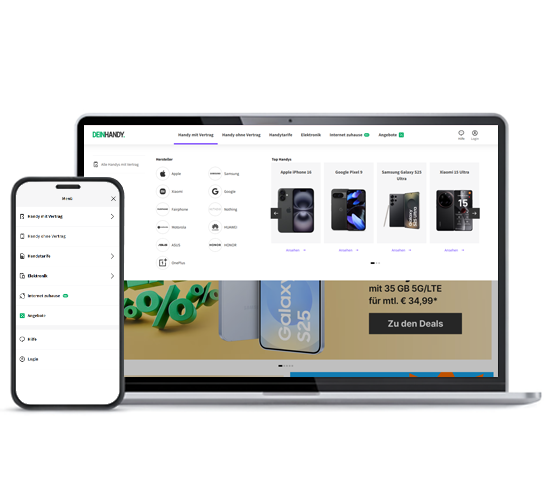 Screenshot der neuen DEINHANDY Navigation